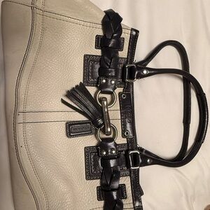 Coach Black and Cream Shoulder Bag